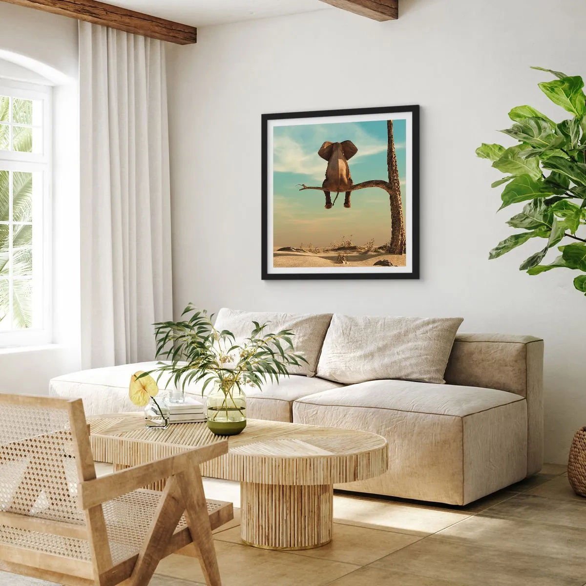 Affiche dans un cadre noir - Poster - Nouveau point de vue - 40x40 cm