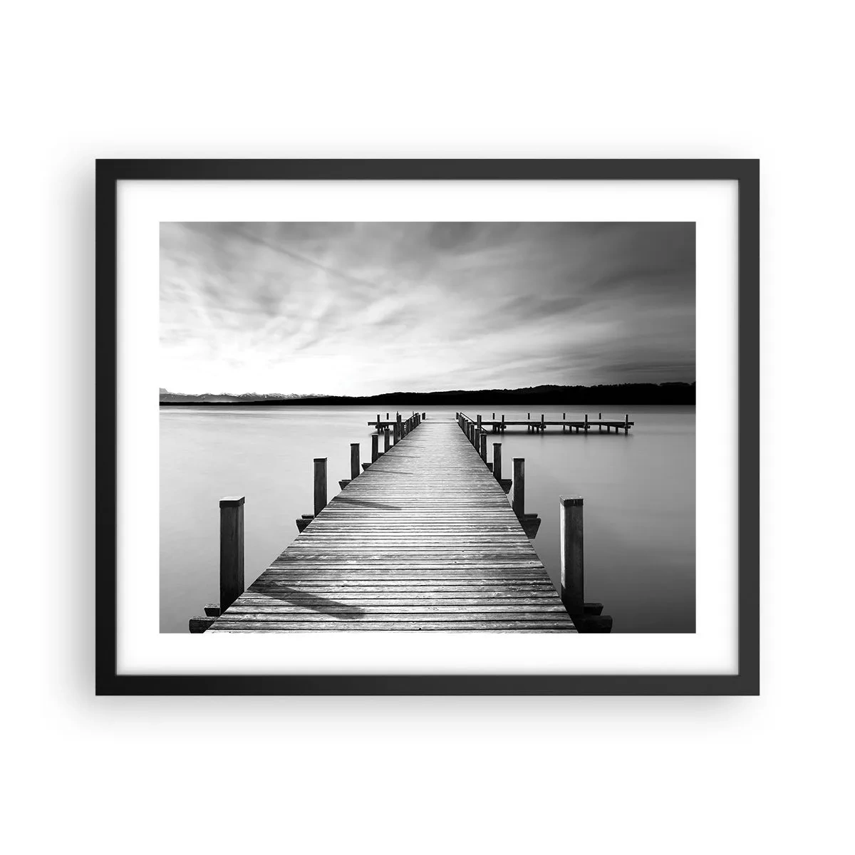 Affiche dans un cadre noir - Poster - Au point d'eau - la paix - 50x40 cm