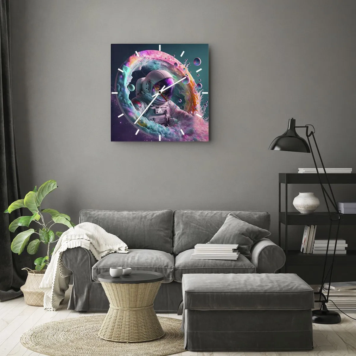 Horloge murale - Pendule murale - porte des étoiles - 40x40 cm