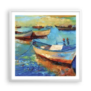 Affiche dans un cadre blanc - Poster - Dans la baie du sud - 60x60 cm