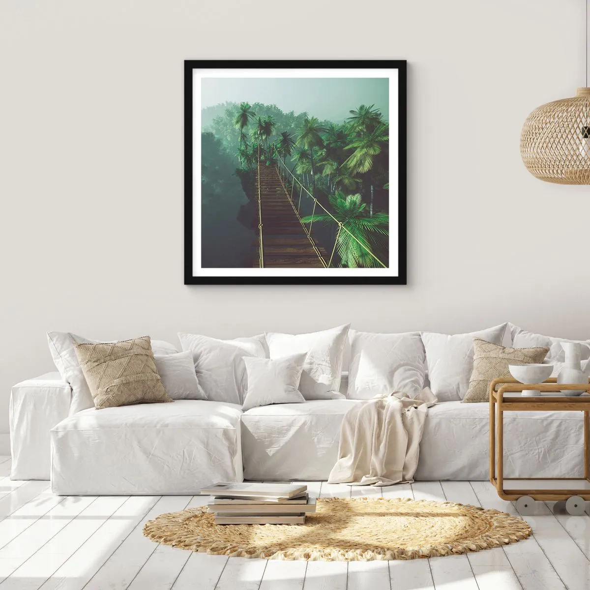 Affiche dans un cadre noir - Poster - Au fil de la verdure - 50x50 cm