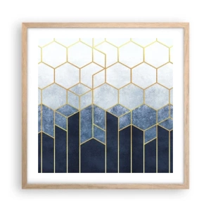 Affiche dans un chêne clair - Poster - Composition en rythme syncopé - 50x50 cm