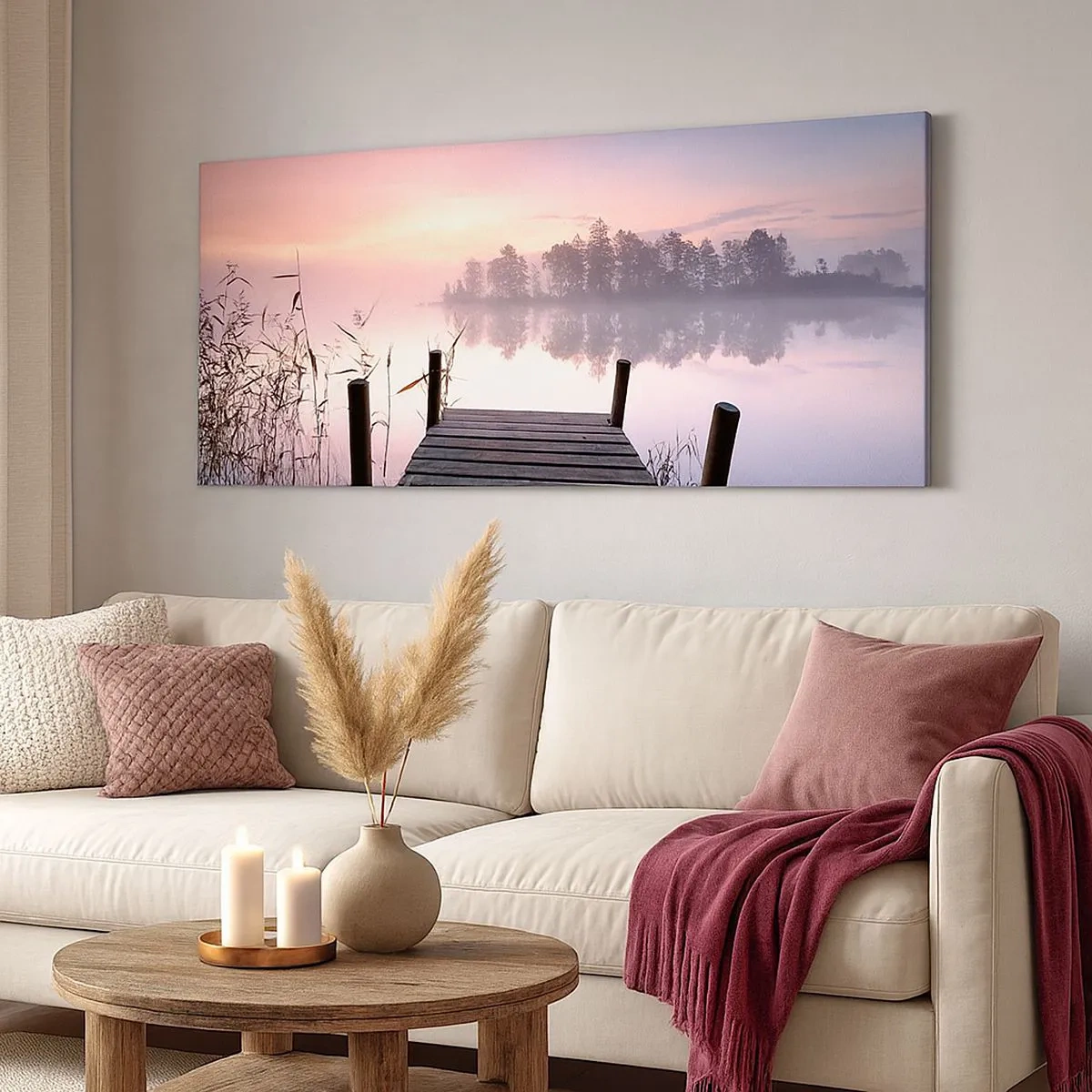 Impression sur toile - Image sur toile - De la brume lilas… - 100x40 cm