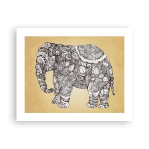 Affiche - Poster - L'éléphant s'est apprêté - 50x40 cm