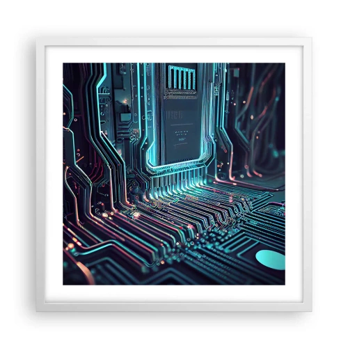 Affiche dans un cadre blanc - Poster - Je pense comme ça… - 50x50 cm