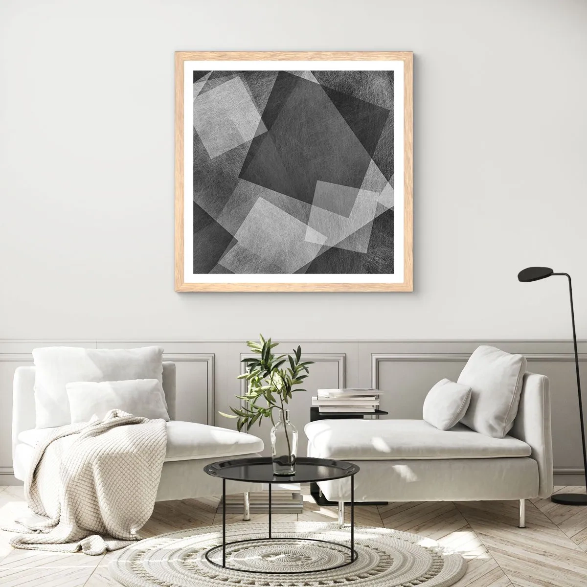 Affiche dans un chêne clair - Poster - Le symbole éternel de durabilité et d'ordre - 60x60 cm