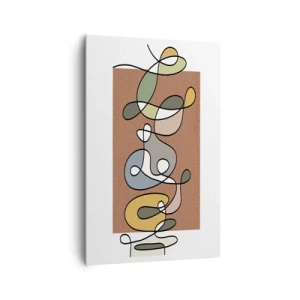 Impression sur toile - Image sur toile - Abstraction colorée avec des taches et des lignes - 80x120cm - Une abstraction qui mérite le sourire - Décoration murale moderne pour le salon et la chambre ARTTOR