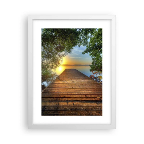 Affiche dans un cadre blanc - Poster - Prenez votre temps, asseyez-vous - 30x40 cm