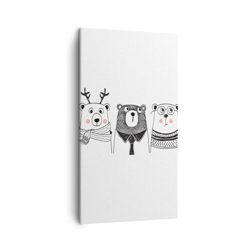 Impression sur toile - Image sur toile - Ours en peluche, petit ours en peluche et doudou - 45x80 cm