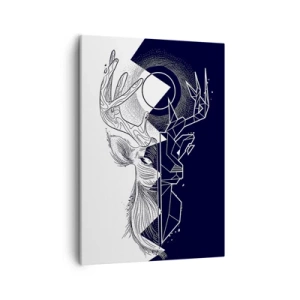 Impression sur toile - Image sur toile - Géométrie et nature dans une composition symbolique - 50x70cm - La lutte et l'unité des contraires - Décoration murale moderne pour le salon et la chambre ARTTOR