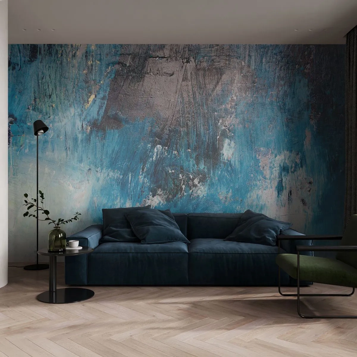 Papier Peint Photo Standard Eco - Rhapsodie en bleu - Abstraction, Morceau, Art moderne - 200x140 cm