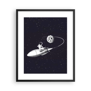 Affiche dans un cadre noir - Poster - Surfeur de l'espace - 40x50 cm