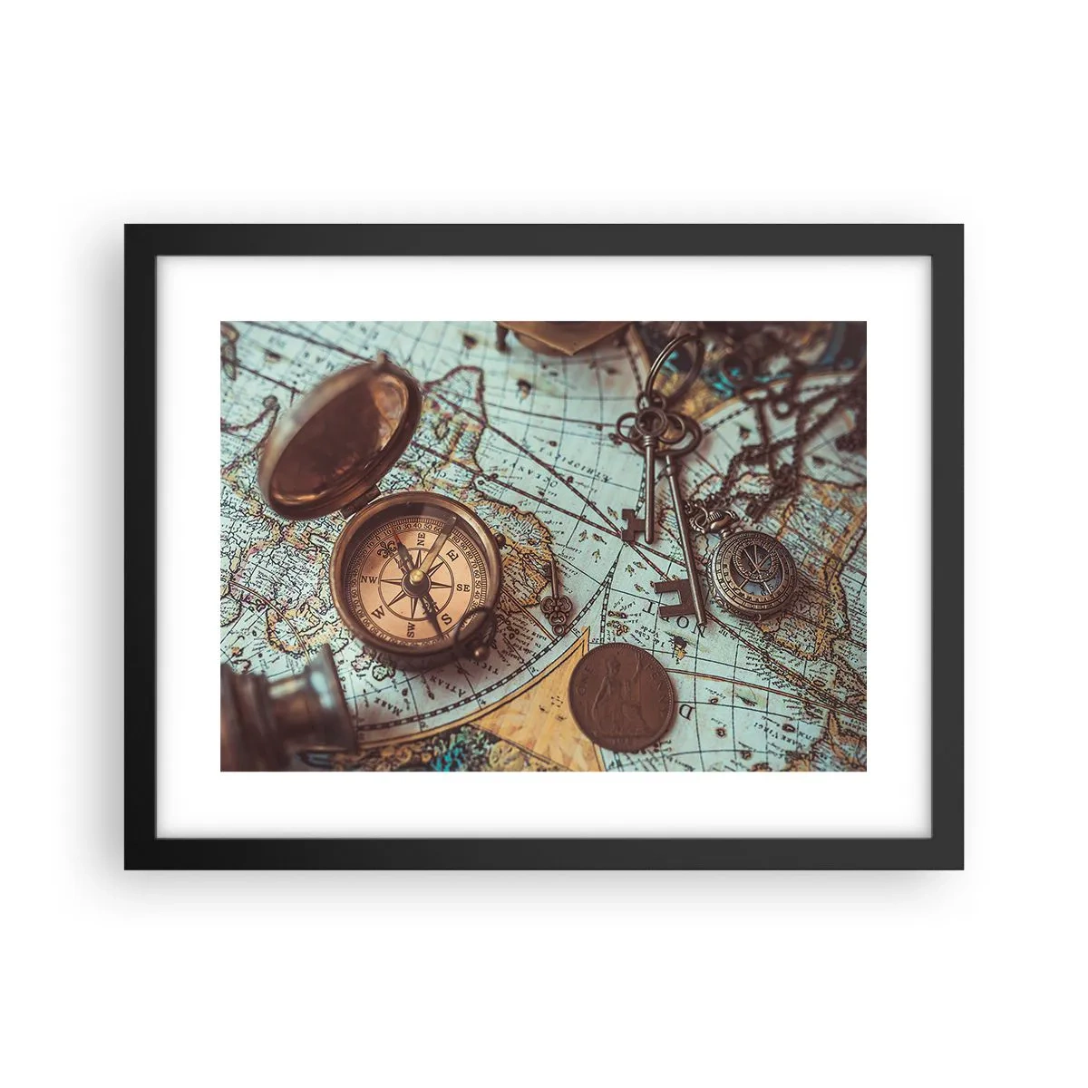 Affiche dans un cadre noir - Poster - Pour ceux qui recherche l'aventure - 40x30 cm
