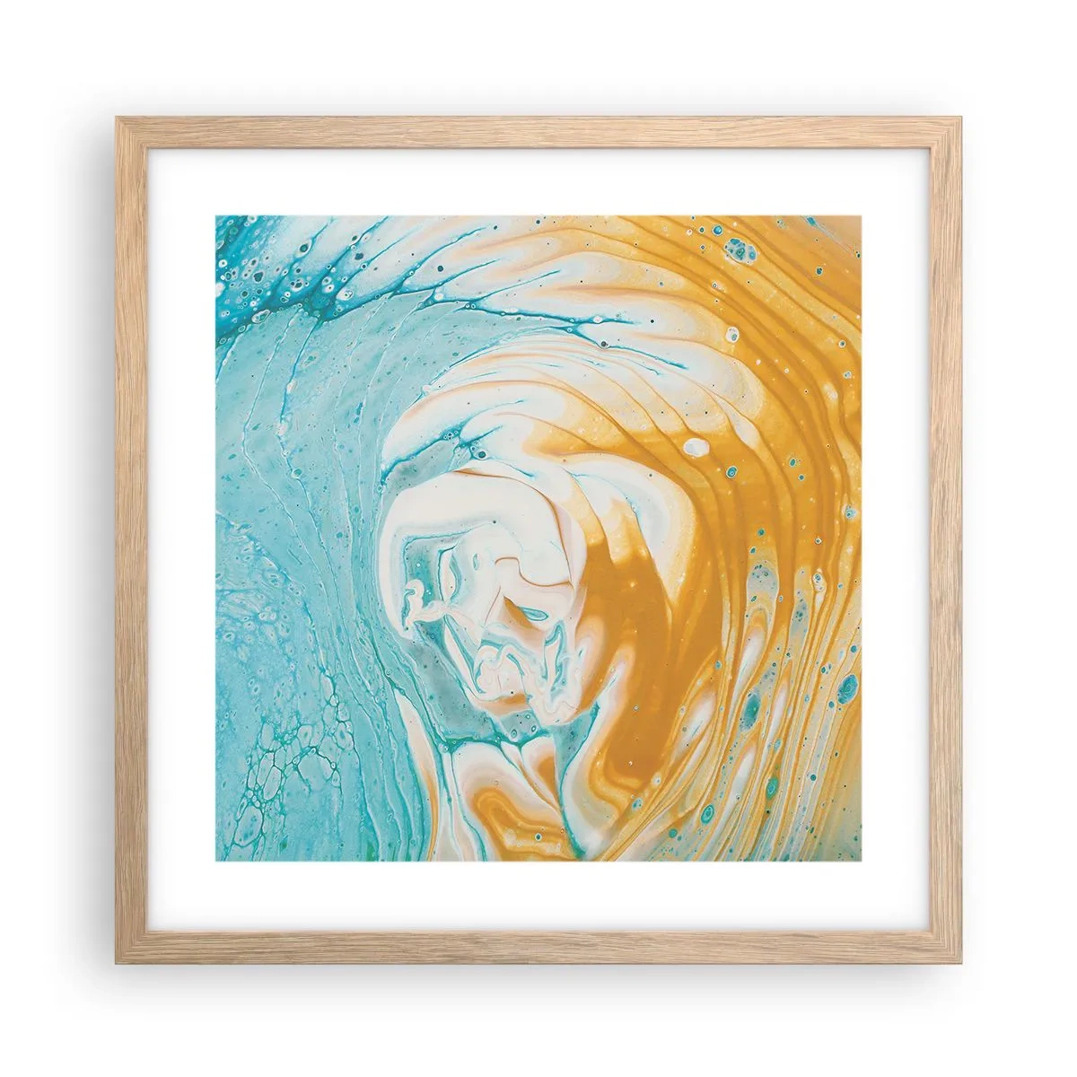 Affiche dans un chêne clair - Poster - Tourbillon pastel - 40x40 cm