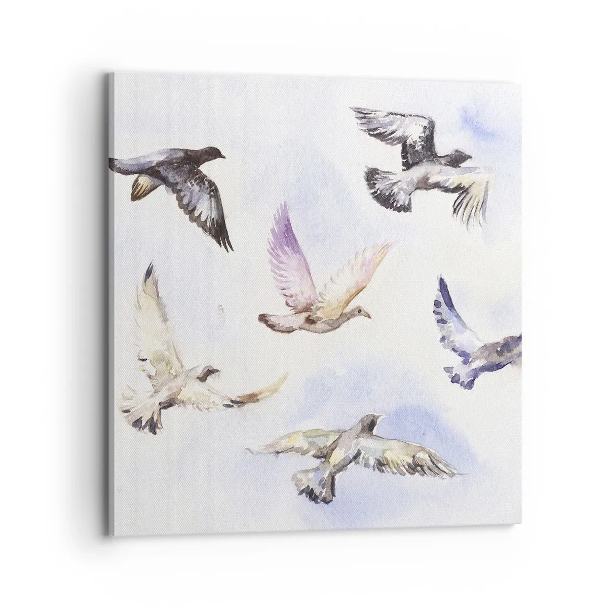 Impression sur toile - Image sur toile - Liberté en gris et bleu - 70x70 cm