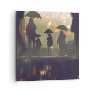 Impression sur toile - Image sur toile - Du point de vue d'une goutte de pluie - 70x70 cm