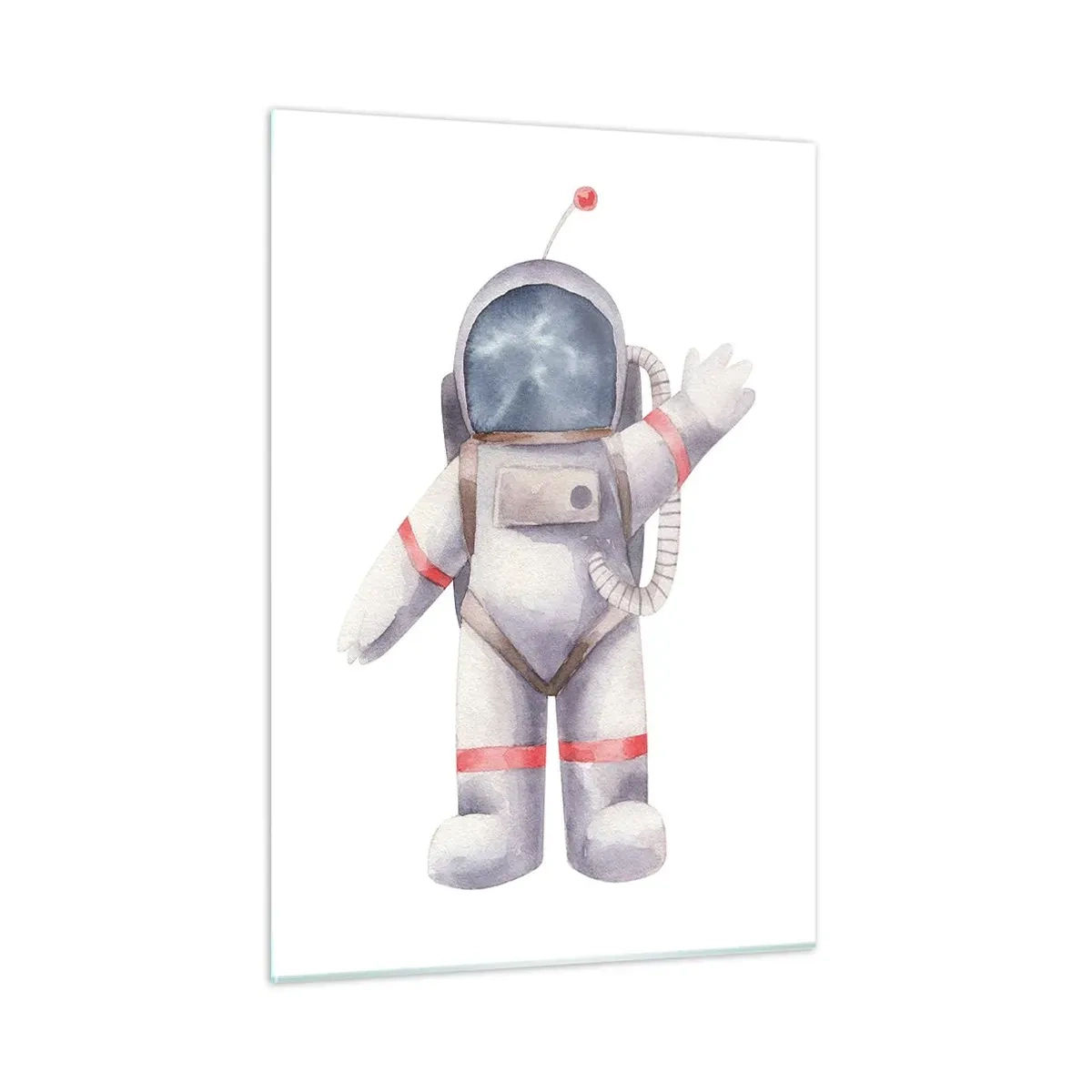 Impression sur verre - Image sur verre - Astronaute saluant dans l'espace - 50x70cm - C'est tout pour le moment! - Décoration murale moderne pour le salon et la chambre ARTTOR
