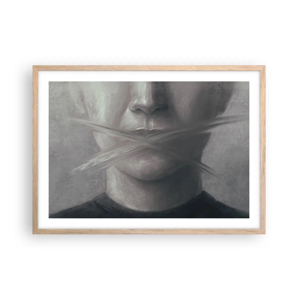 Affiche dans un chêne clair - Poster - Sans mot - 70x50 cm