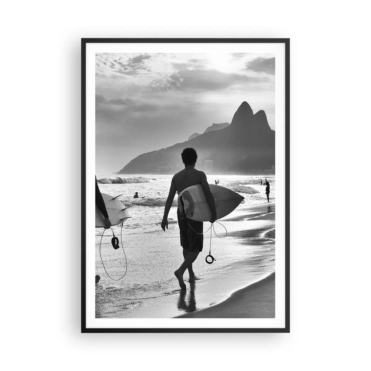 Affiche dans un cadre noir - Poster - Samba sur une vague - 70x100 cm