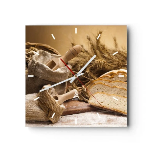 Horloge murale - Pendule murale - Comment il coupe avec un couteau - 40x40 cm