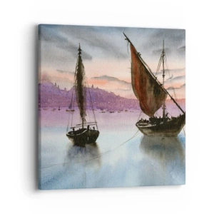 Impression sur toile - Image sur toile - Soirée au port - 40x40 cm