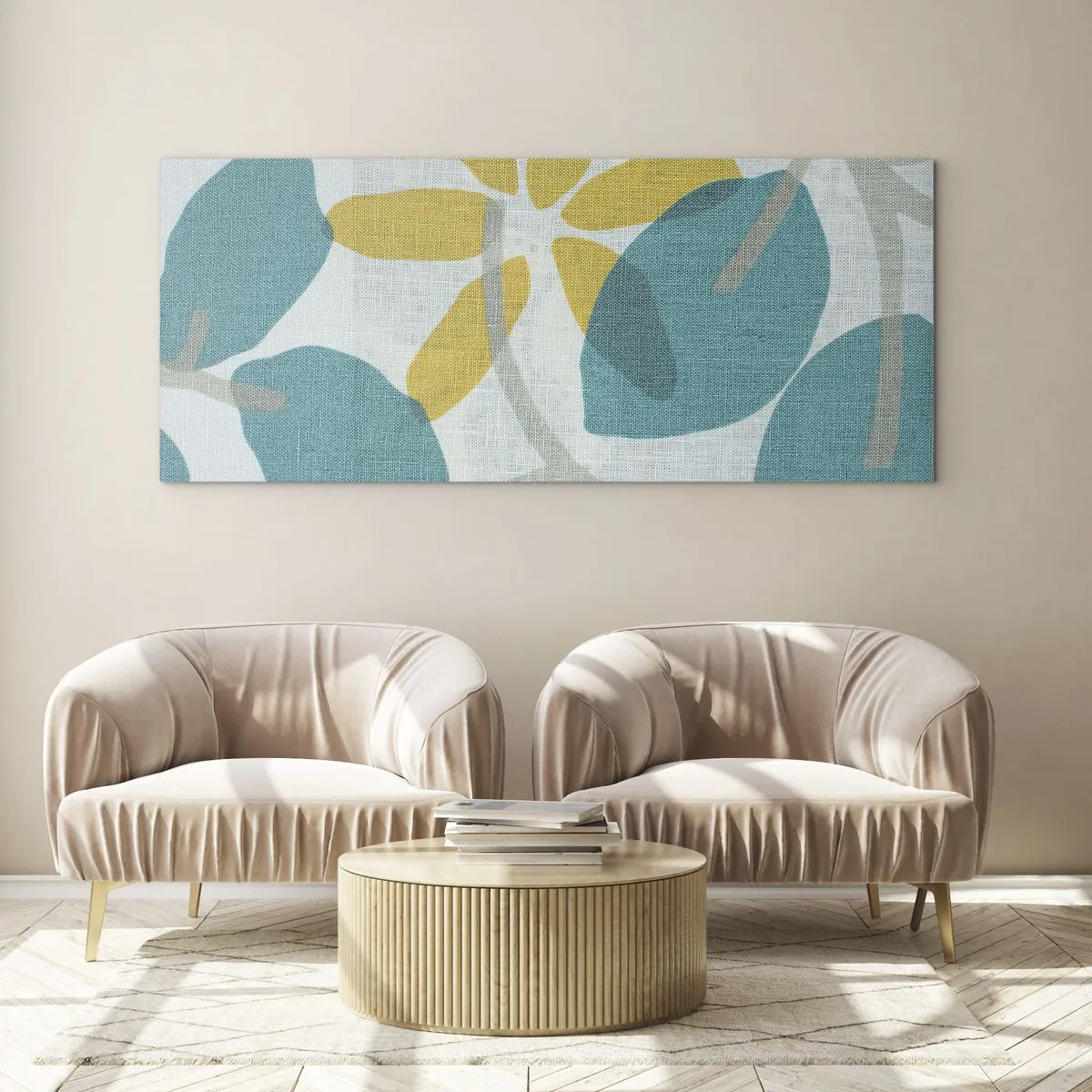 Impression sur verre - Image sur verre - Wśród lazurowych liści - 100x40 cm