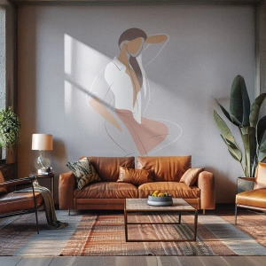 Papier Peint Photo Premium Sand - Contour gracieux - Femme, Graphique, Modèle - 350x256 cm