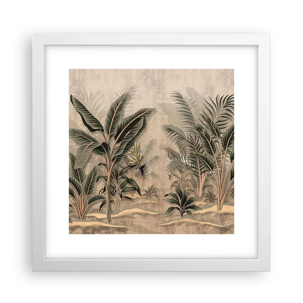 Affiche dans un cadre blanc - Poster - Une gravure de style colonial - 30x30 cm