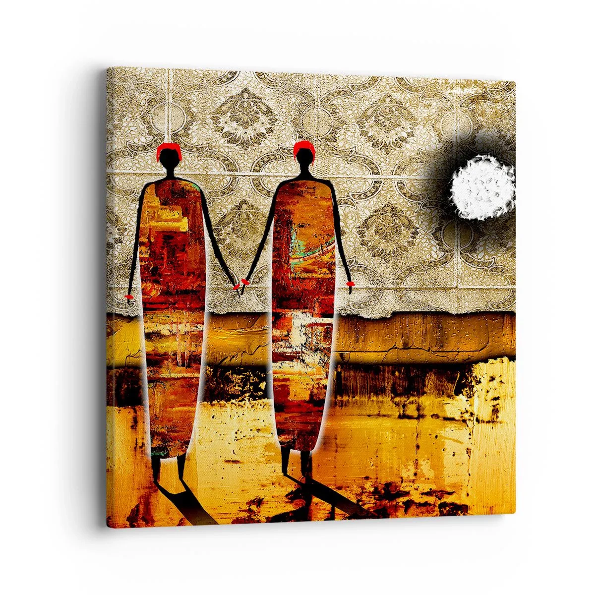 Impression sur toile - Image sur toile - Composition ethnique aux couleurs de l'Afrique - 40x40 cm