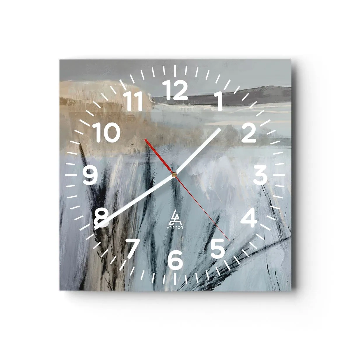 Horloge murale - Pendule murale - Champs d'hiver - 30x30 cm
