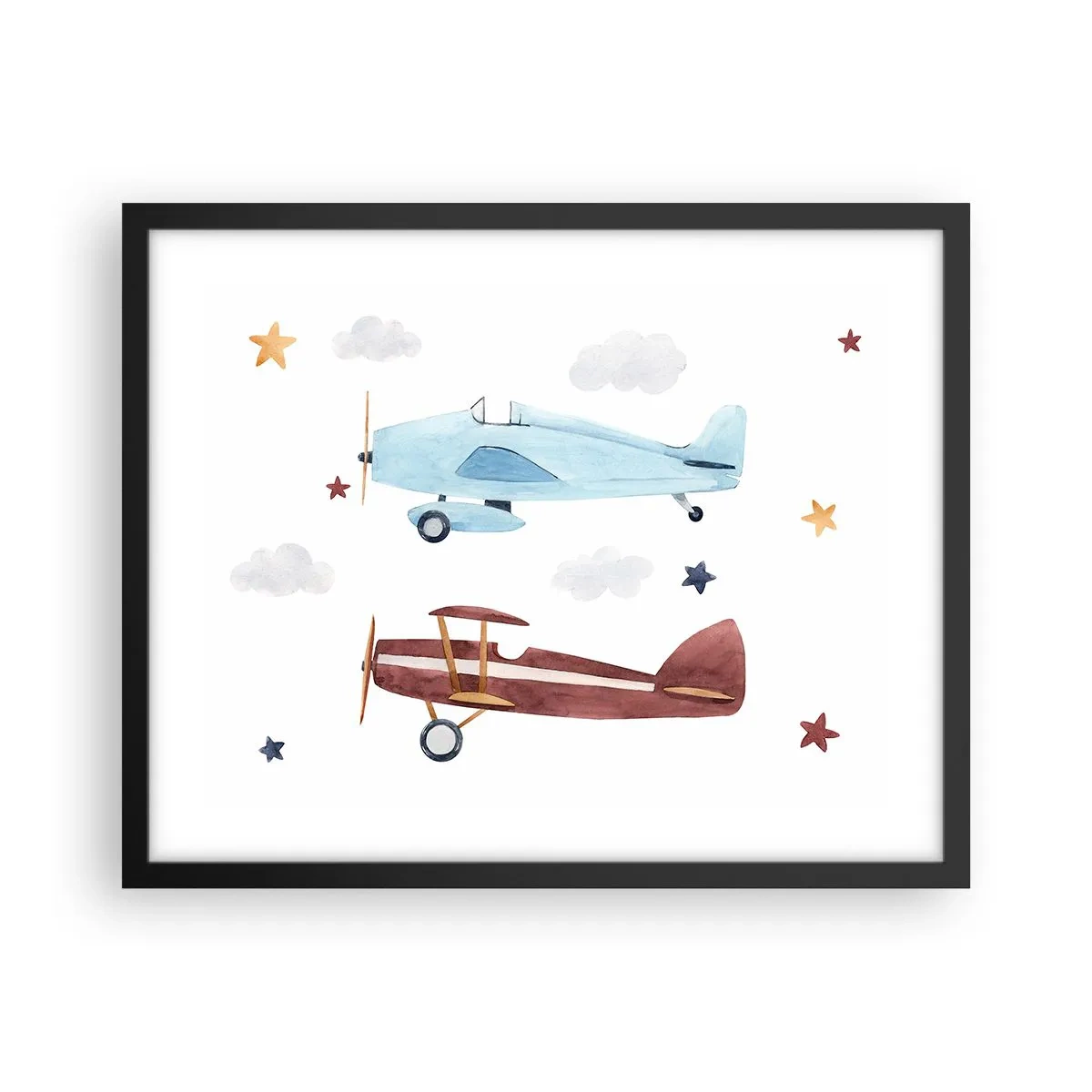 Affiche dans un cadre noir - Poster - Monsieur le pilote, nous vous attendons ! - 50x40 cm