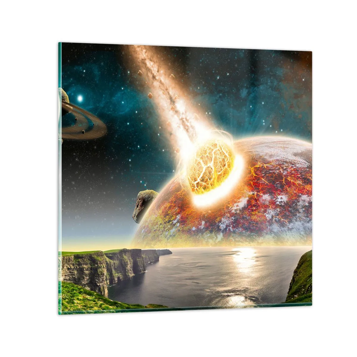 Impression sur verre - Image sur verre - Drame spatial - 60x60 cm