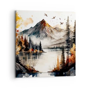 Impression sur toile - Image sur toile - Automne doré dans les montagnes - 70x70 cm