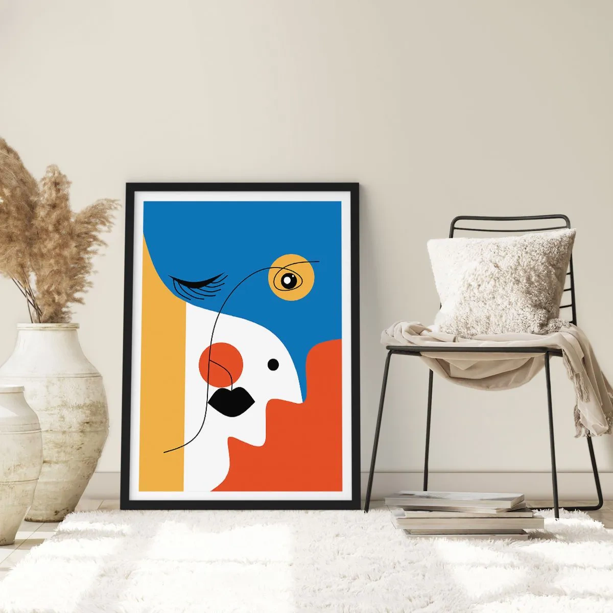 Affiche dans un cadre noir - Poster - Portrait déconstruit - 30x40 cm