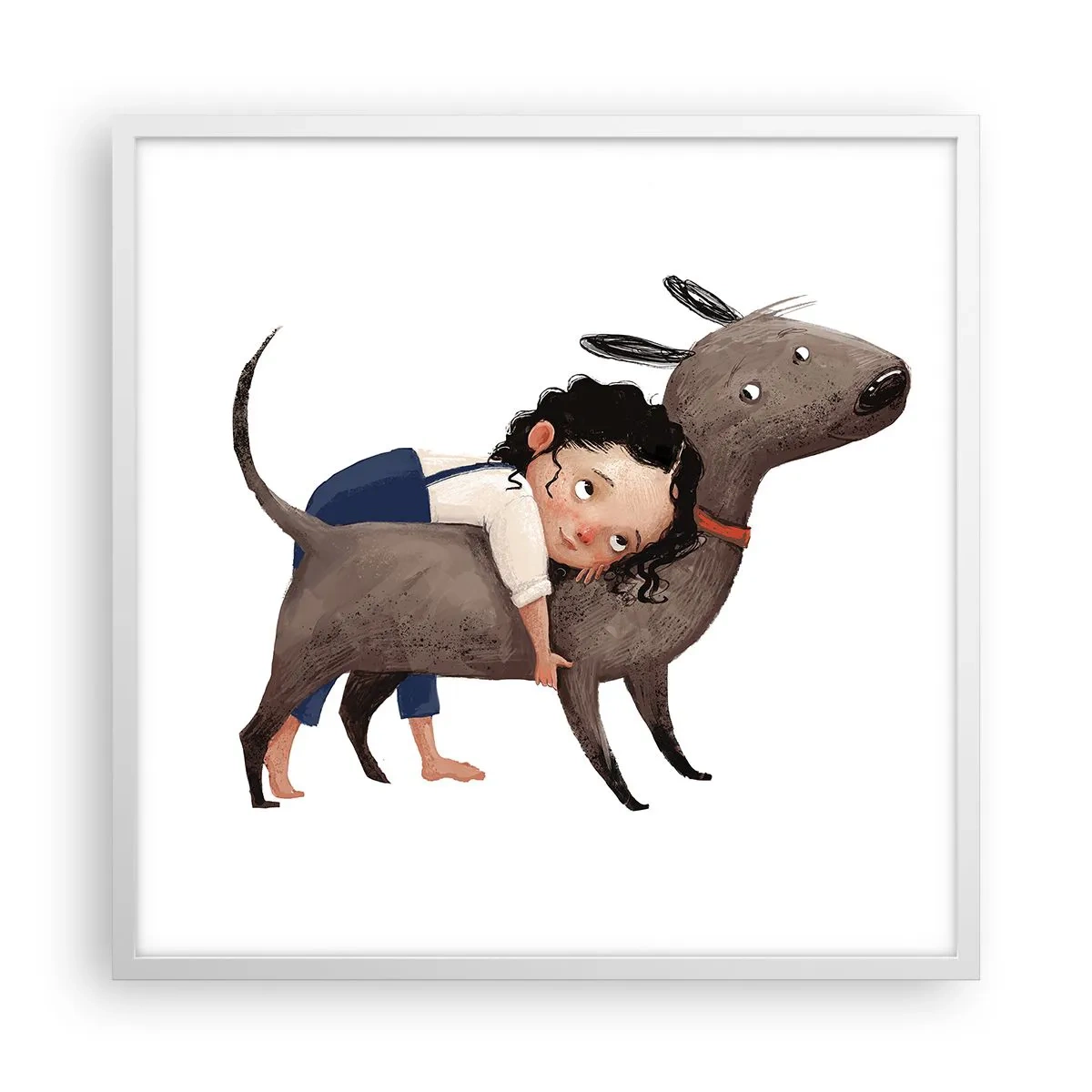 Affiche dans un cadre blanc - Poster - Les meilleurs amis - 60x60 cm