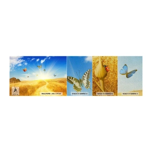 Échantillon de Papier Peint Premium Sand - Et comment ne pas aimer l'été ? - Paysage, Papillons, Nature - 100x30 cm