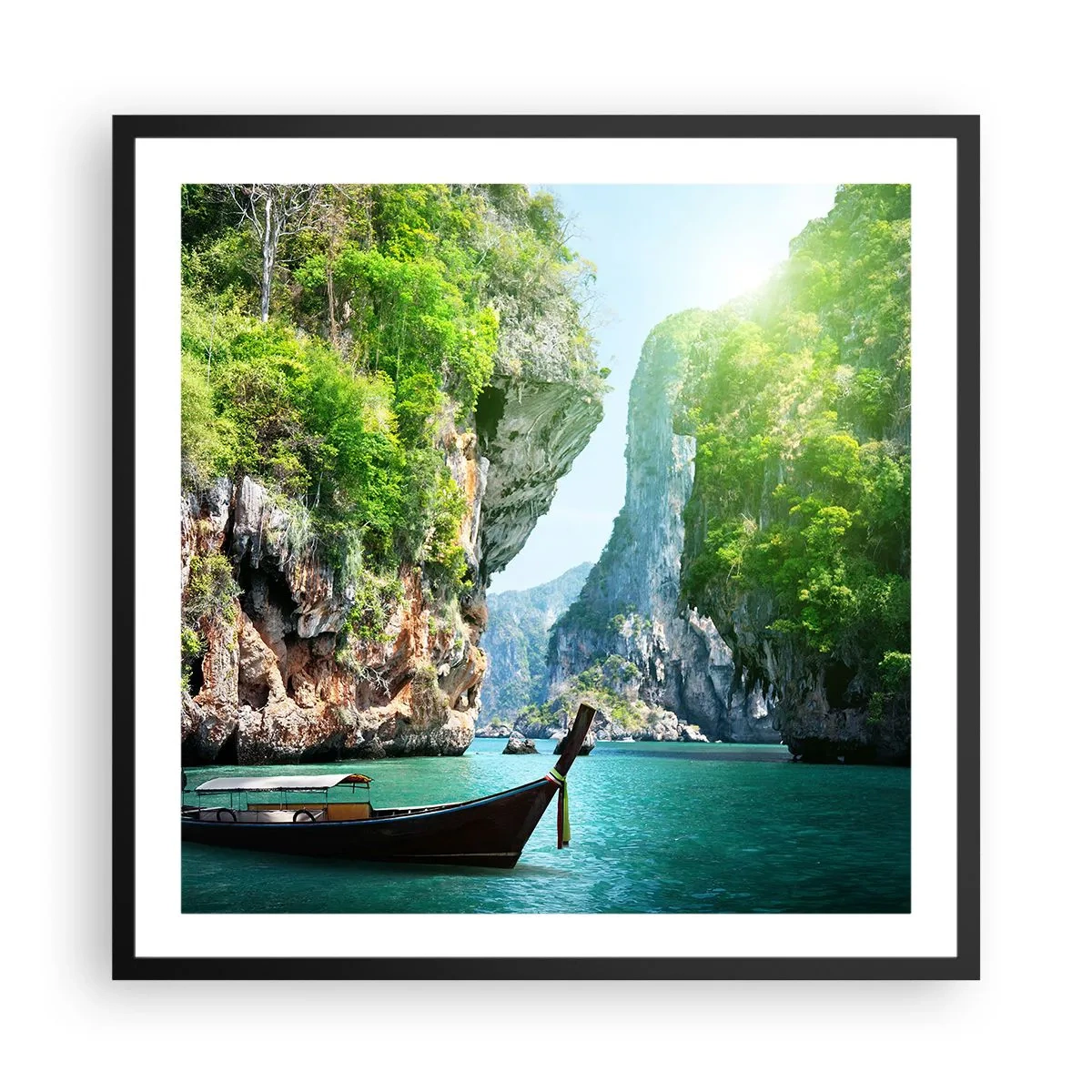 Affiche dans un cadre noir - Poster - Une invitation à un voyage exotique - 60x60 cm