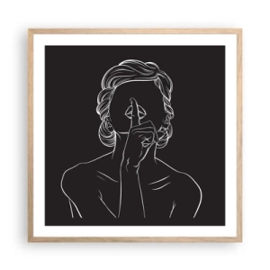 Affiche dans un chêne clair - Poster - La beauté s'épanouit en silence - 60x60 cm