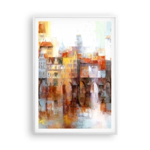 Affiche dans un cadre blanc - Poster - C'est aussi beau sous le pont - 70x100 cm