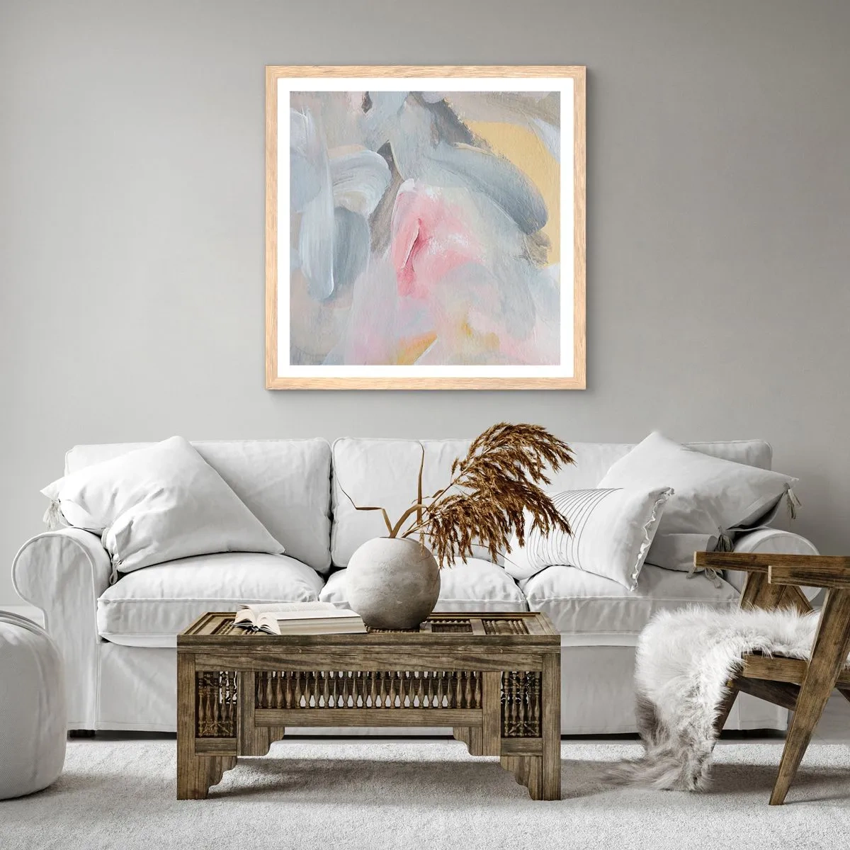 Affiche dans un chêne clair - Poster - Dans un monde pastel - 30x30 cm