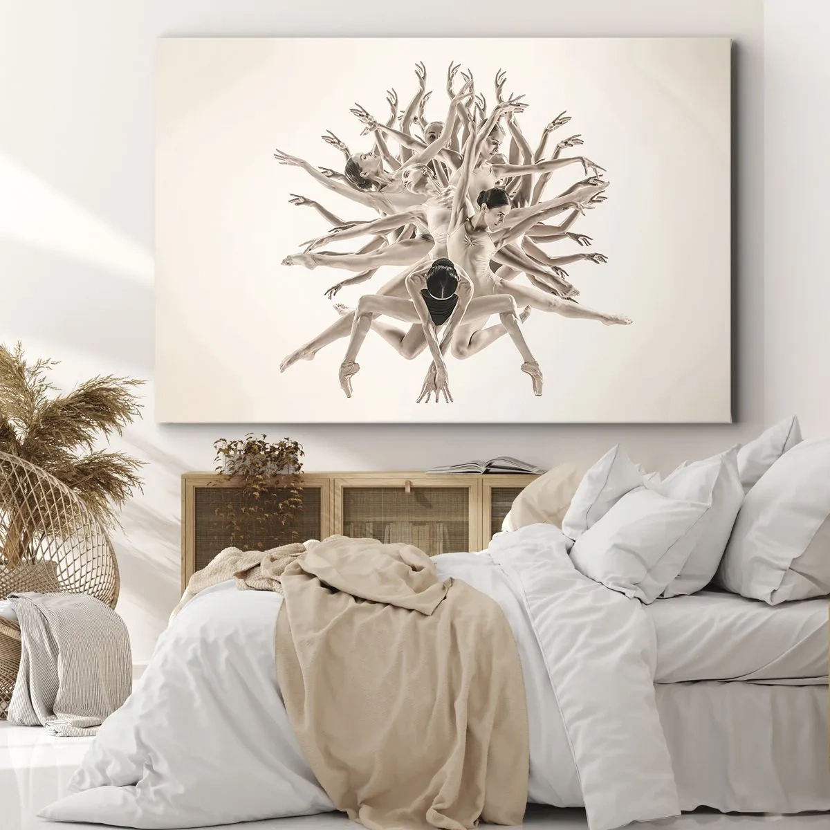 Impression sur toile - Image sur toile - Composition abstraite de danseurs en mouvement - 70x50cm - S'épanouir en danse - Décoration murale moderne pour le salon et la chambre ARTTOR