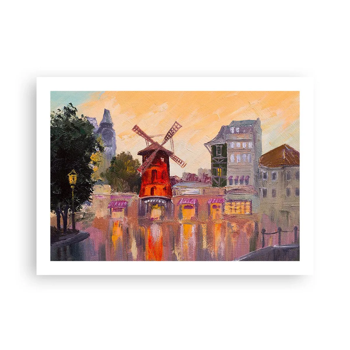 Affiche - Poster - Icones parisiennes – le Moulin rouge - 70x50 cm