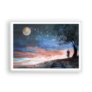 Affiche dans un cadre blanc - Poster - Spectacle étoilé - 100x70 cm