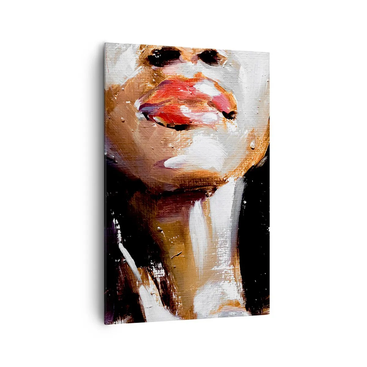 Impression sur toile - Image sur toile - Portrait d'une femme dans un style pictural expressif sur un fond sombre - 80x120cm - Fierté sans préjugés - Décoration murale moderne pour le salon et la chambre ARTTOR