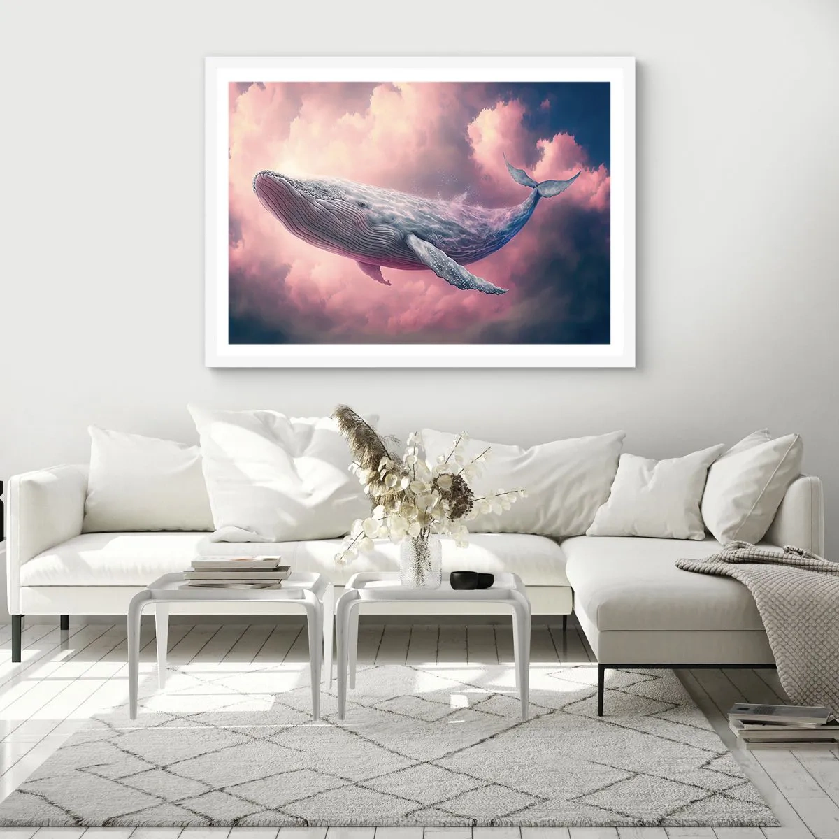 Affiche dans un cadre blanc - Poster - Frottez-vous les yeux - 50x40 cm