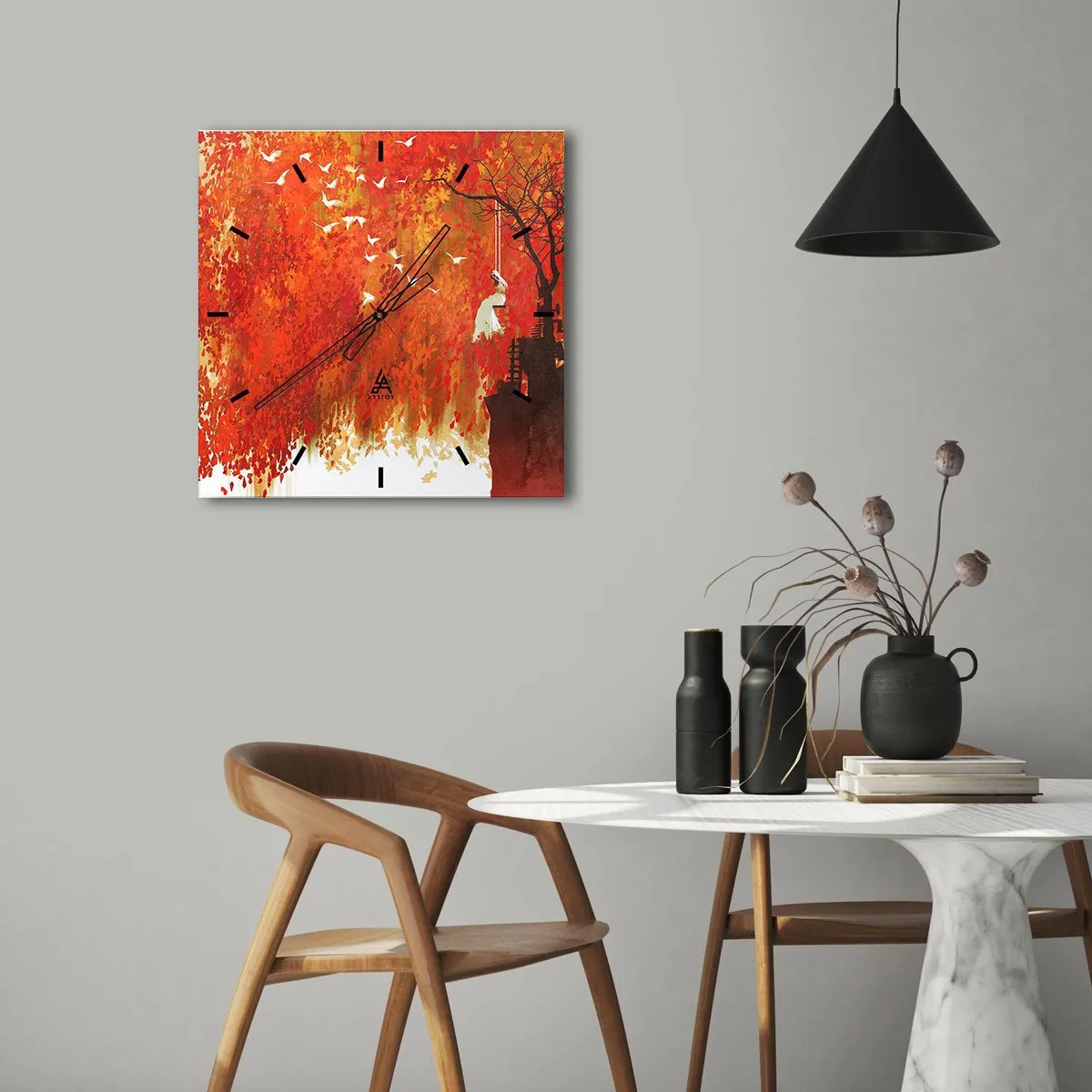 Horloge murale - Pendule murale - S'envolera-t-il avec eux ? - 40x40 cm