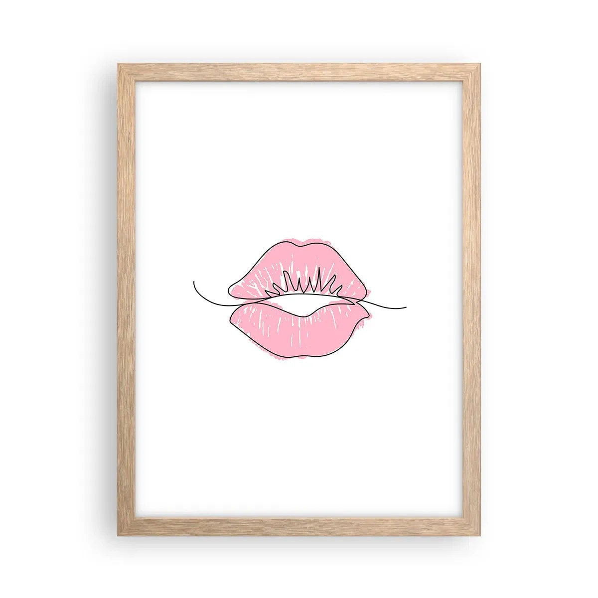 Affiche dans un chêne clair - Poster - Prêt à l'embrassade? - 30x40 cm