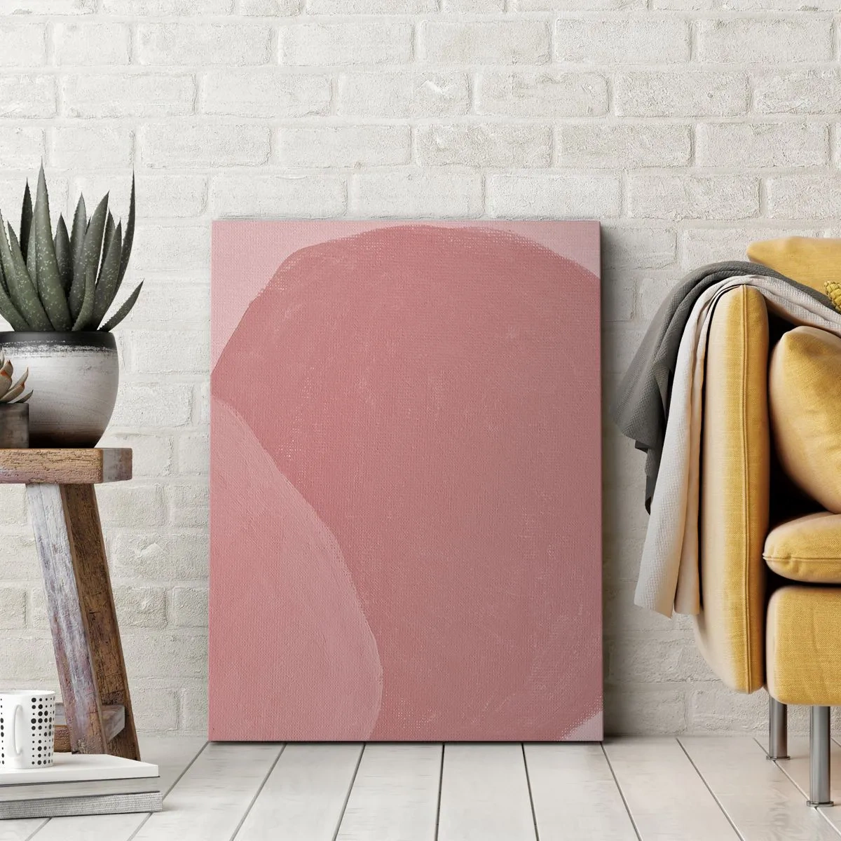 Impression sur toile - Image sur toile - Composition organique en rose - 55x100 cm