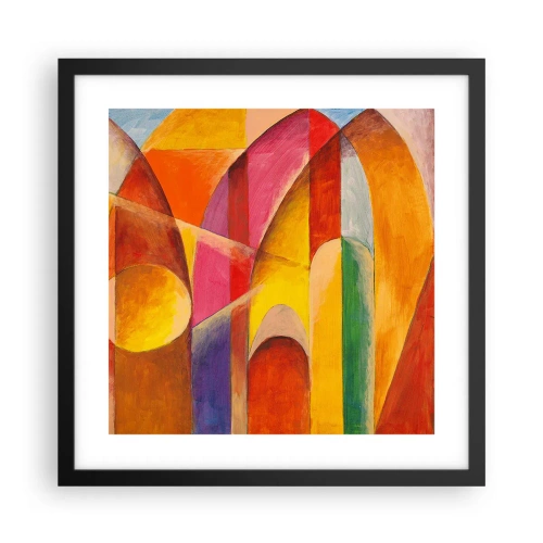 Affiche dans un cadre noir - Poster - Cathédrale du soleil - 40x40 cm