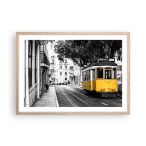 Affiche dans un chêne clair - Poster - Et du fado en arrière-plan - 70x50 cm